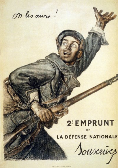 Wir werden sie kriegen! Der 2. Nationale Verteidigungskredit. Zeichnen, 1916 von Jules Abel Faivre